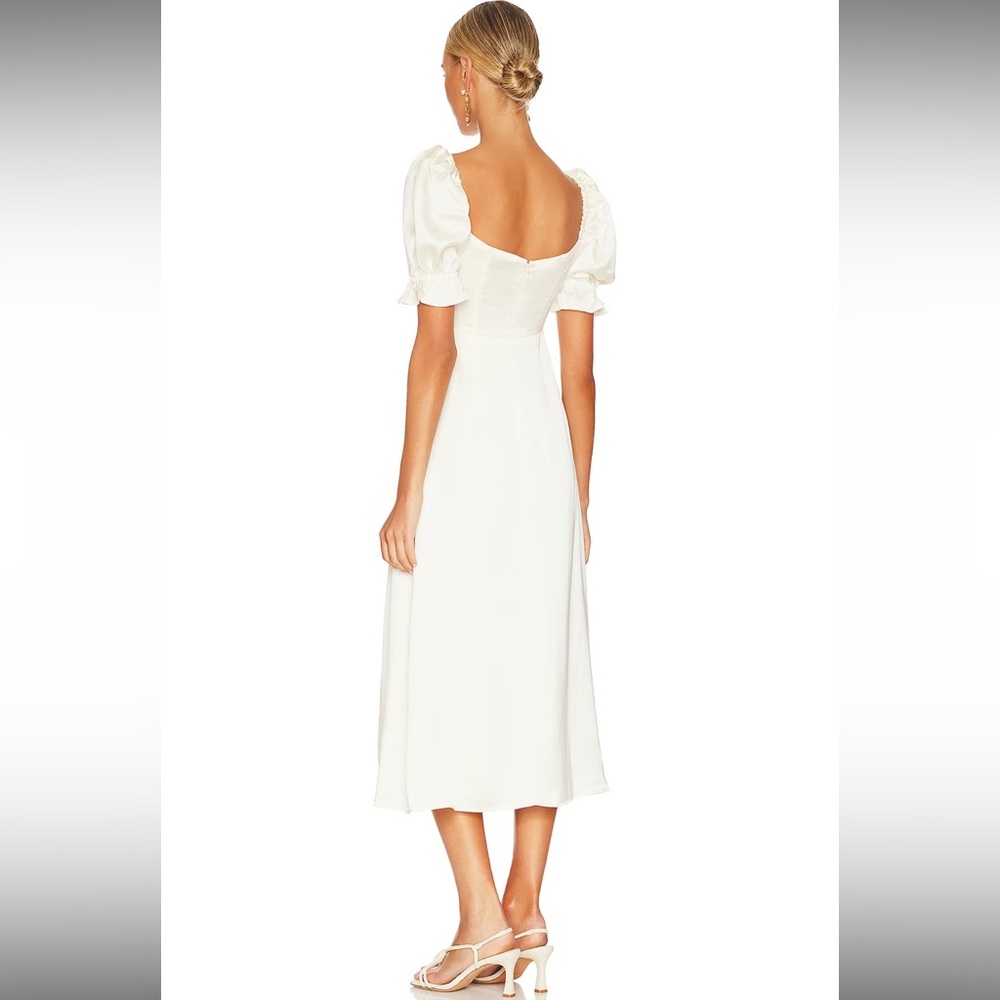 🎉LAST PIECE 🎉WE WORE WHAT Poplin Puff Sleeve Midi Dress - Picture 10 of 11